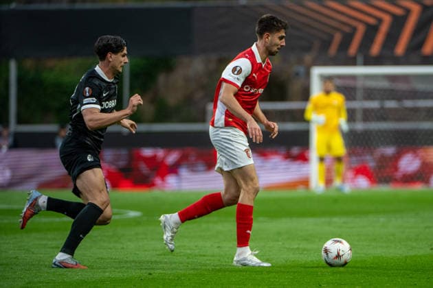 April 30, 2026, Braga, Braga, Portugal: BRAGA, PORTUGAL - APRIL 30: Tiknaz of SC Braga is seen on action during the UEFA Europa League semi final first leg match between SC Braga and SC Freiburg at Estadio Municipal de Braga on April 30, 2026 in Braga, Portugal Braga Portugal - ZUMAl192 20260430_zsp_l192_024 Copyright: xMiguelxLemosx