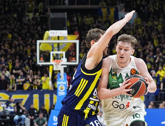 Fenerbahce Beko v Zalgiris - EuroLeague ISTANBUL, TURKIYE - APRIL 30: Mikael Jantunen (L) of Fenerbahce Beko in action against Azuolas Tubelis (10) during the EuroLeague play-off second match between Fenerbahce Beko and Zalgiris at Ulker Sports and Event Hall in Istanbul, Turkiye on April 30, 2026. Esra Bilgin Anadolu Istanbul Turkey. Editorial use only. Please get in touch for any other usage.  Copyright: x2026xAnadoluxEsraxBilginx