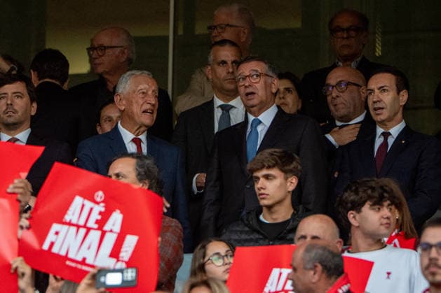 April 30, 2026, Braga, Braga, Portugal: BRAGA, PORTUGAL - APRIL 30: Former President of Portugal Marcelo Rebelo de Sousa(L) and President of Portugal Antonio Seguro(R) seen during the UEFA Europa League semi final first leg match between SC Braga and SC Freiburg at Estadio Municipal de Braga on April 30, 2026 in Braga, Portugal Braga Portugal - ZUMAl192 20260430_zsp_l192_018 Copyright: xMiguelxLemosx