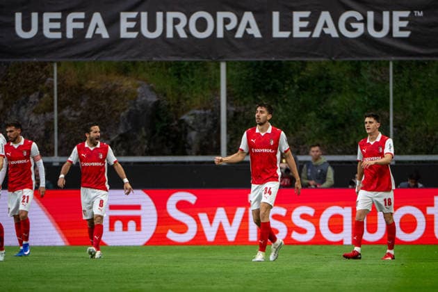 April 30, 2026, Braga, Braga, Portugal: BRAGA, PORTUGAL - APRIL 30: Tiknaz of SC Braga is seen celebrating his goal during the UEFA Europa League semi final first leg match between SC Braga and SC Freiburg at Estadio Municipal de Braga on April 30, 2026 in Braga, Portugal Braga Portugal - ZUMAl192 20260430_zsp_l192_013 Copyright: xMiguelxLemosx