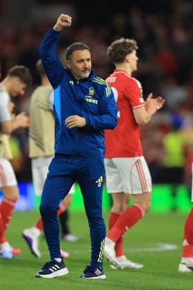 Nottingham Forest FC v Aston Villa FC - UEFA Europa League 2025 26 Semi-Final First Leg Vitor Pereira Head Coach of Nottingham Forest celebrates after the UEFA Europa League 2025 26 Semi-Final First Leg match between Nottingham Forest FC and Aston Villa FC at City Ground on April 30, 2026 in Nottingham, England. WARNING! This Photograph May Only Be Used For Newspaper And Or Magazine Editorial Purposes. May Not Be Used For Publications Involving 1 player, 1 Club Or 1 Competition Without Written Authorisation From Football DataCo Ltd. For Any Queries, Please Contact Football DataCo Ltd on +44 (0) 207 864 9121 Nottingham City Ground England United Kingdom Copyright: xAllstarxPicturexLibraryxLtdx