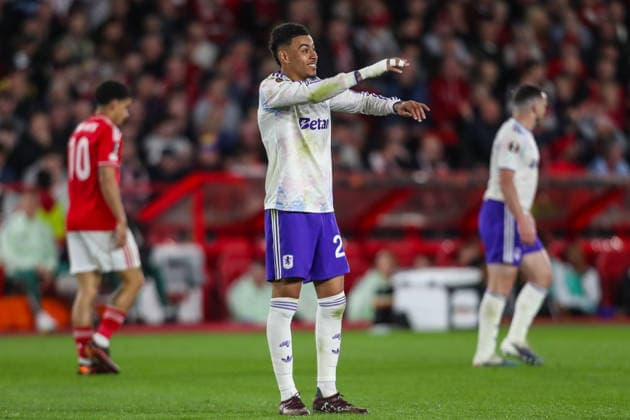 Nottingham Forest v Aston Villa, UEFA Europa League Morgan Rogers of Aston Villa reacts during the Nottingham Forest v Aston Villa UEFA Europa League Semi-Final 1st leg match at the City Ground, West Bridgford, England on 30 April 2026 Credit: Lee Keuneke Every Second Media Editorial use only. All images are copyright Every Second Media Limited. No images may be reproduced without prior permission. Copyright: xIMAGO EveryxSecondxMediax ESM-1958-0105 LeexKeunekex xEveryxSecondxMediax