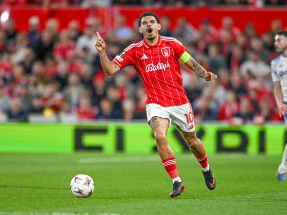 Nottingham Forest v Aston Villa UEFA Europa League Morgan Gibbs-White of Nottingham Forest during the UEFA Europa League Semi-final First Leg match at the City Ground, Nottingham 30 04 2026 UK Newspapers OUT Copyright: xKarlxVallantinex FIL-23370-0061