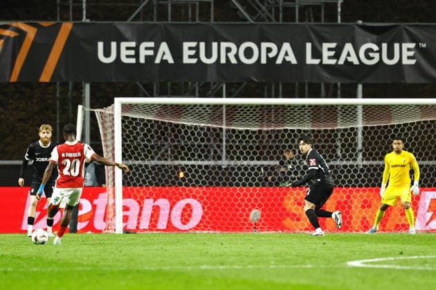 Yuito Suzuki (Freiburg), APRIL 30, 2026 - Football Soccer : UEFA Europa League Semi-finals 1st leg match between SC Braga - SC Freiburg at the Estadio Municipal de Braga in Braga, Portugal. Noxthirdxpartyxsales  aflo_328820581