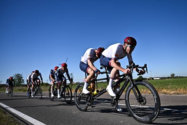 UCI Para Cycling Road World Cup: Round 2 Picture by Mathew Wells SWpix.com - 01 05 2026 - Cycling - UCI Para Cycling Road World Cup: Round 2 - Gistel, West Flanders, Belgium - MB Road Race - Chris McDonald (Great Britain) piloted by John Archibald Copyright: x xSWpix.comx(t axPhotographyxHubxLtd)xMathewxWells SWpix.comx SWP-3030-13629