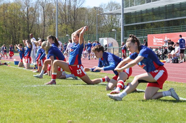Saxony Cup Final Women Chemnitzer FC RB Leipzig II 01 05 2026 Greta Böhme 23, RB Leipzig II U20 during warm-up, training Saxony Cup Final Women Saxony Lotto State Cup Chemnitzer FC vs RB Leipzig II U20 at Auenstadion Flöha, 01 05 2026 Copyright: xBEAUTIFULxSPORTS JanxKaeferx