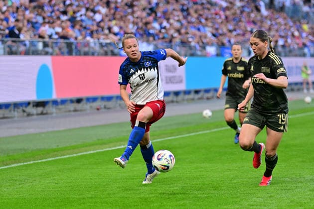 Soccer I Women I Season 2025 2026 I Bundesliga I 24 Matchday I Hamburger SV 1 FC Union Berlin I 01 05 2026 Christin Martina Ingrid Meyer 16, Hamburger SV and Samantha Steuerwald 19, 1 FC Union Berlin Hamburg Volksparkstadion Hamburg Germany Copyright: xLobeca WolfxGebhardtx