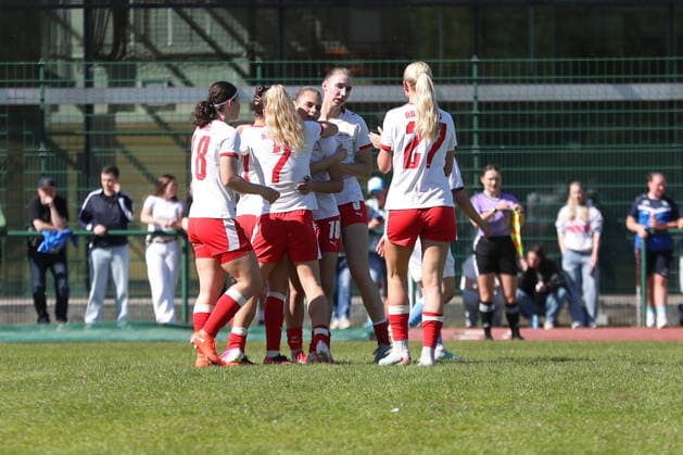 Saxony Cup Final Womens Chemnitzer FC RB Leipzig II 01 05 2026 Goal Cheers for the RB Leipzig II team Saxony Cup Final Womens Saxony Lotto State Cup Chemnitzer FC vs RB Leipzig II U20 at Auenstadion Flöha, 01 05 2026 Copyright: xBEAUTIFULxSPORTS JanxKaeferx