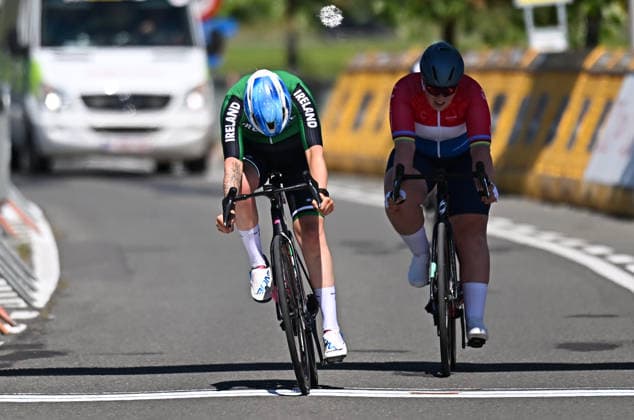 UCI Para Cycling Road World Cup: Round 2 Picture by Mathew Wells SWpix.com - 01 05 2026 - Cycling - UCI Para Cycling Road World Cup: Round 2 - Gistel, West Flanders, Belgium - Women C3 Road Race - Richael Timothy (Ireland) Copyright: x xSWpix.comx(t axPhotographyxHubxLtd)xMathewxWells SWpix.comx SWP-3030-13676