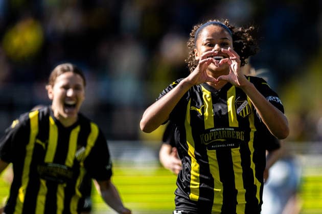 260501 Felicia Schröder of Häcken celebrates after 1 0 during the UEFA Women s Europa Cup final between Häcken and Hammarby on May 1, 2026 in Göteborg Photo Michael Erichsen BILDBYRAN COP 89 DS0574 fotboll football soccer fotball europa cup häcken hammarby uefa womens europa cup dam bbeng celebrate jubel  Copyright: MICHAELxERICHSEN BB260501MI020