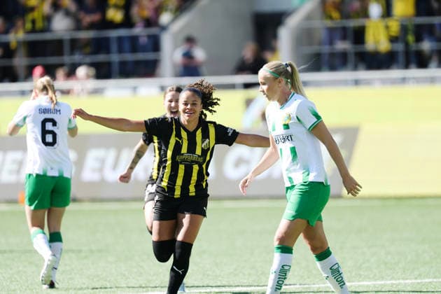 GOTHENBURG, SWEDEN 20260501 Häcken s Felicia Schröder celebrates after 1 0 during Friday s decisive final in the European Cup between BK Häcken and Hammarby at Nordic Wellness arena GÖTEBORG SWEDEN x9200x  Copyright: xAdamxIhse TTx FINAL EUROPEAN CUP: HÄCKEN - HAMMARBY