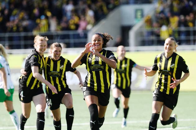 GOTHENBURG, SWEDEN 20260501 Häcken s Felicia Schröder celebrates after 1 0 during Friday s decisive final in the European Cup between BK Häcken and Hammarby at Nordic Wellness arena GÖTEBORG SWEDEN x9200x  Copyright: xAdamxIhse TTx FINAL EUROPEAN CUP: HÄCKEN - HAMMARBY