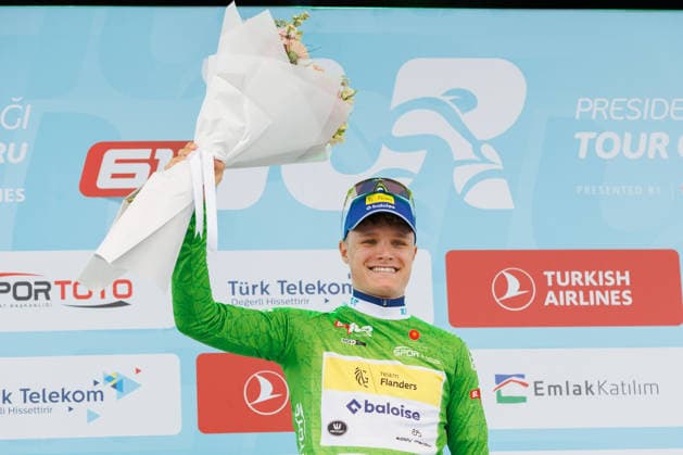 61st Presidential Cycling Tour of Turkiye ANTALYA, TURKIYE - MAY 01: Belgian cyclist Tom Crabbe of Team Flanders-Baloise celebrates on the podium wearing the Green Jersey following the 6th stage of the 61st Presidential Cycling Tour of Turkiye (TUR 2026) on May 01, 2026, in Antalya, Turkiye. Ahmet Serdar Eser Anadolu Antalya Turkey. Editorial use only. Please get in touch for any other usage.  Copyright: x2026xAnadoluxAhmetxSerdarxEserx
