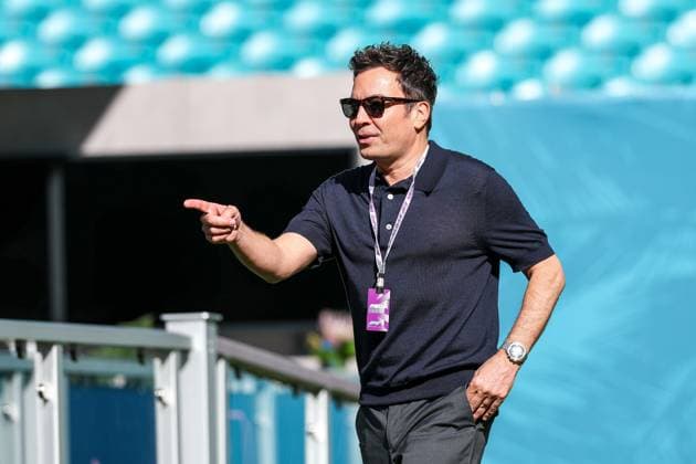 American comedian and presenter, Jimmy Fallon, Grand Prix of Miami, Motorsport, Men, Formula 1, Free Practice, 01 05 2026 Miami Florida USA Copyright: xkolbert-press ChristianxKolbertx