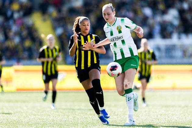 260501 Sofia Reidy of Hammarby and Felicia Schröder of Häcken during the UEFA Women s Europa Cup final between Häcken and Hammarby on May 1, 2026 in Göteborg Photo Michael Erichsen BILDBYRAN COP 89 DS0574 fotboll football soccer fotball europa cup häcken hammarby uefa womens europa cup dam bbeng  Copyright: MICHAELxERICHSEN BB260501MI036