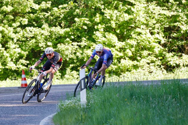 01 05 2026 The Eschborn Frankfurt 2026 bike race left Tim Wellens Team Emirates right Emiel Verstrynge Alpecin breakaway group Photo Peter Henrich Eschborn Frankfurt Hessen Germany