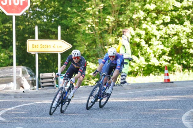 01 05 2026 The Eschborn Frankfurt 2026 cycle race left Tim Wellens Team Emirates right Emiel Verstrynge Alpecin Photo Peter Henrich Eschborn Frankfurt Hessen Germany