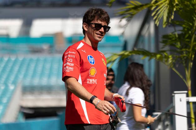 Formula 1 Crypto.com Miami Grand Prix 2026 Joseph Pinchin OVERTAKE MAXPPP - Miami 01 05 2026 16 LECLERC Charles (mon), Scuderia Ferrari HP, portrait at the Formula 1 Crypto.com Miami Grand Prix 2026, the 4th round of the 2026 FIA Formula 1 World Championship, WM, Weltmeisterschaft at the Miami International Autodrome in Miami Gardens, United States, from 30 April to 3 May 2026 Miami Miami International Autodrome in Miami Gardens United States  Copyright: xOVERTAKE MAXPPPxJosephxPinchinx OVT202605017118 OVT202605017118