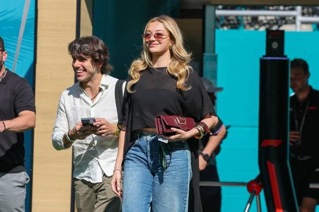 Partner Isabella Bernardini of Gabriel Bortoleto Revolut Audi 5 in the paddock, Grand Prix of Miami, Motorsport, Men, Formula 1, Free Practice, 01 05 2026 Miami Florida USA Copyright: xkolbert-press ChristianxKolbertx
