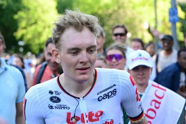 01 05,2026 xkhx Eschborn Frankfurt am Main , Radrennen Radklassiker Eschborn Frankfurt At the finish winner GEORG ZIMMERMANN LOTTO INTERMARCHE