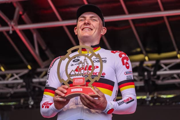 Cycling UCI WorldTour Men Elite 63 Eschborn Frankfurt on 01 05 2026 Award ceremony for Georg Zimmermann Lotto Intermarche xJRx