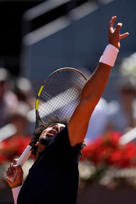 May 1, 2026, Madrid, Madrid, Spain: Arthur Fils of France plays against Jannik Sinner of Italy during the Mutua Madrid Open 2026 at La Caja Magica on May 01, 2026 in Madrid, Spain. Mutua Madrid Open 2026 - Day 12  - ZUMAa181 20260501_zaa_a181_052 Copyright: xOscarxJ.xBarrosox
