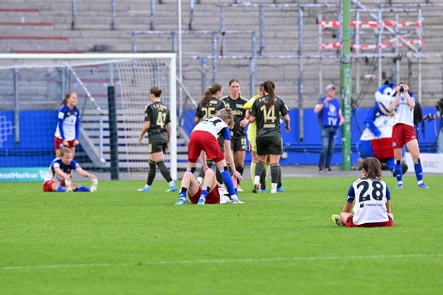 Soccer I Women I Season 2025 2026 I Bundesliga I 24 Matchday I Hamburger SV 1 FC Union Berlin I 01 05 2026 Disappointed Hamburger SV Women players after the final whistle Hamburg Volksparkstadion Hamburg Germany Copyright: xLobeca WolfxGebhardtx