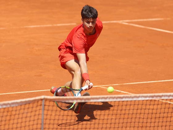 Alberto Simon Jaime Alcaraz, Carloss younger brother, during his second round match of the Under 16 Tournament of the Mutua Madrid Open Tennis, held on May 1, 2026 at the Caja Magica Copyright: xALBERTOxSIMONx AgenciaxLOFx