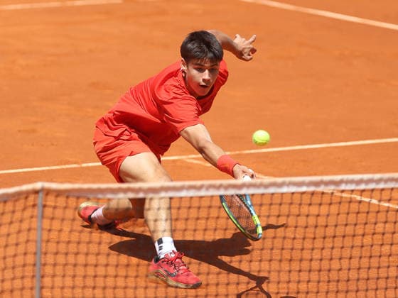 Alberto Simon Jaime Alcaraz, Carloss younger brother, during his second round match of the Under 16 Tournament of the Mutua Madrid Open Tennis, held on May 1, 2026 at the Caja Magica Copyright: xALBERTOxSIMONx AgenciaxLOFx