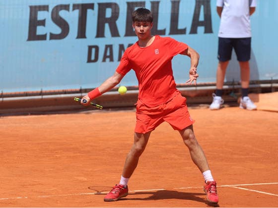 Alberto Simon Jaime Alcaraz, Carloss younger brother, during his second round match of the Under 16 Tournament of the Mutua Madrid Open Tennis, held on May 1, 2026 at the Caja Magica Copyright: xALBERTOxSIMONx AgenciaxLOFx