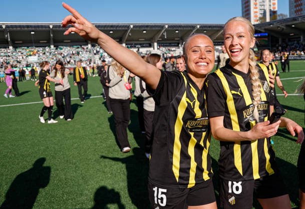 GÖTEBORG, SWEDEN 20260501 Häckens Alva Selerud and Lisa Löwing celebrate after Fridays decisive Europa Cup final between BK Häcken and Hammarby at Nordic Wellness arena GÖTEBORG SWEDEN x9200x  Copyright: xAdamxIhse TTx FINAL EUROPA CUP HÄCKEN - HAMMARBY