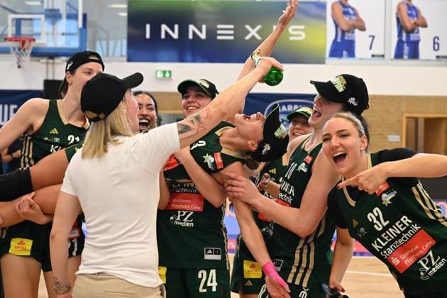 Basketball Toyota 1 Womens Bundesliga Final for the German Championship 4 Match BC Pharmaserv Marburg Rutronik Stars Keltern on 01 05 2026 at the Sporthalle am Georg Gaßmann Stadion in Marburg German Champion DFL regulations prohibit any use of photographs as image sequences and or quasi video xJKx