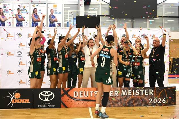 Basketball Toyota 1 Womens Bundesliga Final for the German Championship 4 Match BC Pharmaserv Marburg Rutronik Stars Keltern on 01 05 2026 at the Sporthalle am Georg Gaßmann Stadion in Marburg German Champion DFL regulations prohibit any use of photographs as image sequences and or quasi video xJKx