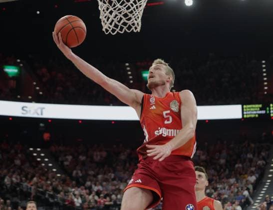 Bayerns 5 Niels GIFFEY Basketball Bayern Berlin Bundesliga, FC Bayern Basketball ALBA Berlin, 27 Matchday, Season 2025 2026, 1 05 2026, in Munich, S A P G A R D E N, Germany Source Copyright Credit Oryk HAIST xBASKETBALL-BAYERN-BERLINx