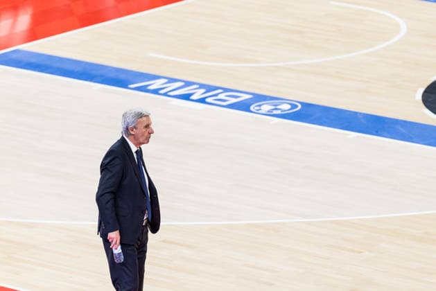 MUNICH, GERMANY - MAY 01: Svetislav Pesic (Headcoach FC Bayern Muenchen) during the easyCredit Basketball Bundesliga match between FC Bayern Muenchen vs. Alba Berlin at SAP Garden on matchday 27 of the easyCredit Basketball Bundesliga on May 01, 2026 in Munich, Germany. Bavaria Germany Copyright: xSteffiexWunderlx