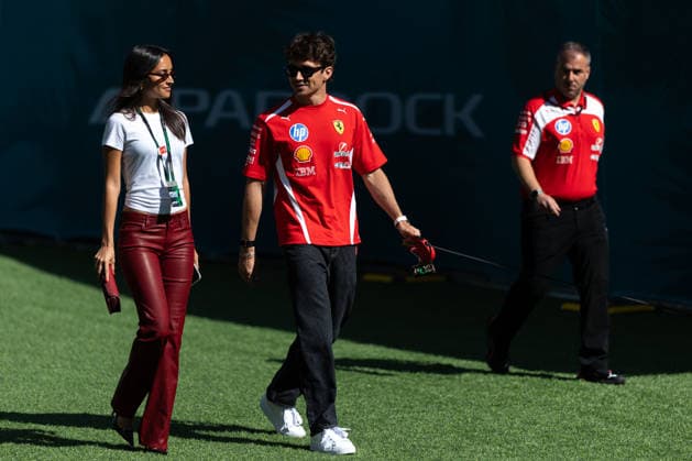F1 - MIAMI GRAND PRIX 2026 LECLERC Charles (mco), Scuderia Ferrari SF-26, portrait, and his wife Alexandra Leclerc during the Formula 1 Miami Grand Prix 2026, 4th round of the 2026 Formula One World Championship, WM, Weltmeisterschaft from May 1 to 3, 2026 on the Miami International Autodrome, in Miami Gardens, USA - Miami GardensUnited States  Copyright: xAndrÃ xFerreirax