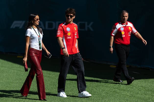 F1 - MIAMI GRAND PRIX 2026 LECLERC Charles (mco), Scuderia Ferrari SF-26, portrait, and his wife Alexandra Leclerc during the Formula 1 Miami Grand Prix 2026, 4th round of the 2026 Formula One World Championship, WM, Weltmeisterschaft from May 1 to 3, 2026 on the Miami International Autodrome, in Miami Gardens, USA - Miami GardensUnited States  Copyright: xAndrÃ xFerreirax