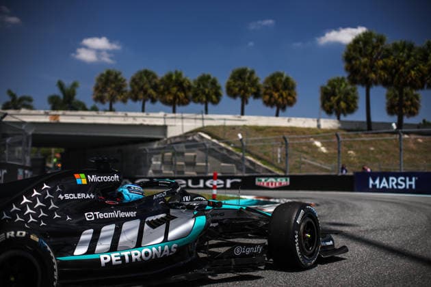 F1 - MIAMI GRAND PRIX 2026 63 RUSSELL George (gbr), Mercedes AMG F1 Team W17, action during the Formula 1 Miami Grand Prix 2026, 4th round of the 2026 Formula One World Championship, WM, Weltmeisterschaft from May 1 to 3, 2026 on the Miami International Autodrome, in Miami Gardens, USA - Miami GardensUnited States  Copyright: xDPPIx