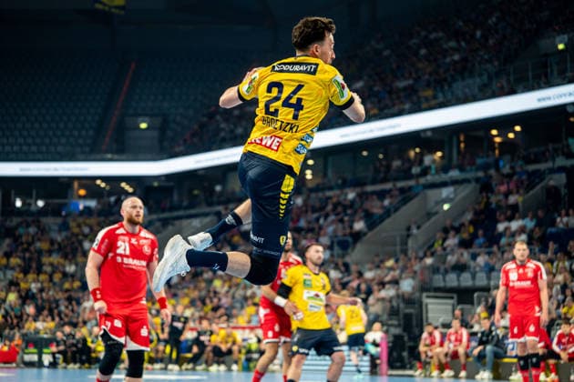 01 05 2026, xdaymx, Handball Daikin HBL, Rhein Neckar Loewen MT Melsungen Patrick Groetzki Rhein Neckar Löwen with a successful conclusion DFL DFB REGULATIONS PROHIBIT ANY USE OF PHOTOGRAPHS as IMAGE SEQUENCES and or QUASI VIDEO Mannheim