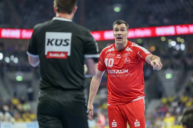GER, Mannheim, Rhein Neckar Löwen vs MT Melsungen, Daikin Handball Bundesliga, Handball, HBL, Spielzeit 2025 2026, SAP Arena, 30 Spieltag im Bild Isaisas Guardiola MT Melsungen , Emotionen DFB DFL REGULATIONS PROHIBIT ANY USE OF PHOTOGRAPHS AS IMAGE SEQUENCES AND OR QUASI VIDEO, 01 05 2026 Copyright: HMBxMedia HendrikxHamelau