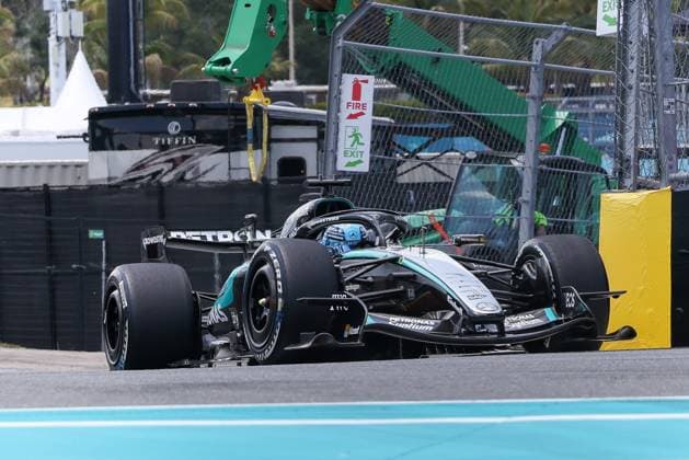 George Russell Mercedes AMG Petronas 63 , Grand Prix of Miami, Motorsport, Men, Formula 1, Free Practice, 01 05 2026 Miami Florida USA Copyright: xkolbert-press ChristianxKolbertx