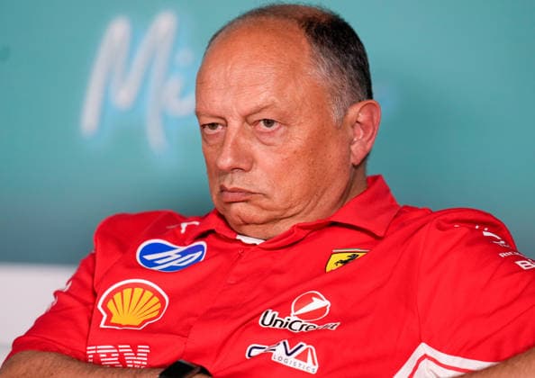 Frederic Vasseur Scuderia Ferrari HP, Team Principal USA, Formula 1 World Championship, Miami Grand Prix, Miami International Autodrome, Miami Gardens, Teams Press Conference, 2026 Season, 01 05 2026 USA, Formula 1 World Championship, Miami Grand Prix, Miami International Autodrome, Miami Gardens, Teams Press Conference, 2026 Season, 01 05 2026 Miami Gardens Copyright: xEibner-Pressefoto ScottxColemanx EP_SCN