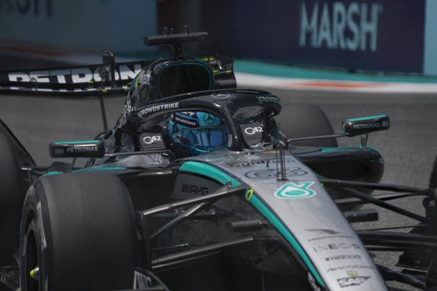 01 05 2026, Miami International Autodrome, Miami, Formula 1 Crypto com Miami Grand Prix 2026 ,in the picture George Russell GBR , Mercedes AMG Petronas Formula One Team Photo by Hasan Bratic DeFodi Images