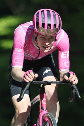 01 05 2026 Orbe , SWITZERLAND, Tour de Romandie 2026 3 stage Orbe Orbe Georg Steinhauser GER Team EF Education Easypost on the climb to Col Mollendruz