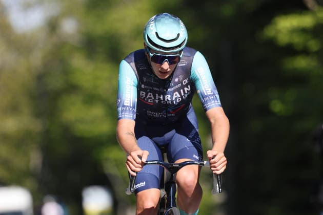 01 05 2026 Orbe , SWITZERLAND, Tour de Romandie 2026 3 stage Orbe Orbe Henri van Mechelen BEL Team Bahrain Victorious on the climb to Col Mollendruz