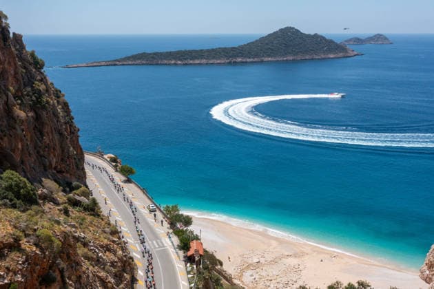 The 61st Presidential Cycling Tour of Turkiye (TUR 2026) has officially begun, starting with its opening stage in the coastal town of Cesme, Izmir. Held under the auspices of the Presidency of the Republic of Türkiye, this prestigious UCI ProSeries race brings together 23 teams and 161 world-class cyclists to compete over eight days, from April 26 to May 3, 2026...The 2026 edition unfolds across routes showcasing some of Türkiye s most striking landscapes. Starting in Cesme, the race follows the Aegean and Mediterranean coastlines, covering stages through Antalya and the southern shores before concluding in the capital, Ankara. Beyond sporting competition, the tour plays a key role in promoting Türkiye s natural and cultural richness on a global stage..This year, the race consists of 8 stages covering approximately 1,200 kilometers. Nearly 20 teams and over 150 riders from around the world are competing, under the coordination of the Turkish Cycling Federation..With the first three stages completed, the pace in the peloton has intensified and the general classification has begun to take shape. Sprint finishes and technically demanding routes have stood out, with the third stage drawing attention for its high tempo and dramatic finale..The third stage of the 61st Presidential Cycling Tour of Türkiye (TUR 2026) was won by Colombian rider Ivan Ramiro Sosa of Equipo Kern Pharma. Covering the 132.7-kilometer Marmaris-Kıran route, Sosa finished in 3 hours, 40 minutes, and 25 seconds. In the summit finish, Australian rider Sebastian Berwick of Caja Rural-Seguros RGA placed second, while French rider Nicolas Breuillard of TotalEnergies finished third..As the race progresses, challenging climbs and critical time gaps are expected to further heighten the excitement. The tour continues to deliver a compelling blend of elite competition and global vis Copyright: RizaxOzel 19081502
