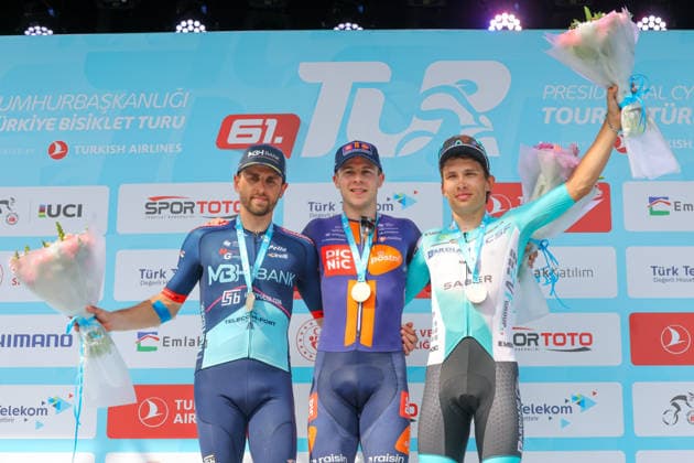 The 61st Presidential Cycling Tour of Turkiye (TUR 2026) has officially begun, starting with its opening stage in the coastal town of Cesme, Izmir. Held under the auspices of the Presidency of the Republic of Türkiye, this prestigious UCI ProSeries race brings together 23 teams and 161 world-class cyclists to compete over eight days, from April 26 to May 3, 2026...The 2026 edition unfolds across routes showcasing some of Türkiye s most striking landscapes. Starting in Cesme, the race follows the Aegean and Mediterranean coastlines, covering stages through Antalya and the southern shores before concluding in the capital, Ankara. Beyond sporting competition, the tour plays a key role in promoting Türkiye s natural and cultural richness on a global stage..This year, the race consists of 8 stages covering approximately 1,200 kilometers. Nearly 20 teams and over 150 riders from around the world are competing, under the coordination of the Turkish Cycling Federation..With the first three stages completed, the pace in the peloton has intensified and the general classification has begun to take shape. Sprint finishes and technically demanding routes have stood out, with the third stage drawing attention for its high tempo and dramatic finale..The third stage of the 61st Presidential Cycling Tour of Türkiye (TUR 2026) was won by Colombian rider Ivan Ramiro Sosa of Equipo Kern Pharma. Covering the 132.7-kilometer Marmaris-Kıran route, Sosa finished in 3 hours, 40 minutes, and 25 seconds. In the summit finish, Australian rider Sebastian Berwick of Caja Rural-Seguros RGA placed second, while French rider Nicolas Breuillard of TotalEnergies finished third..As the race progresses, challenging climbs and critical time gaps are expected to further heighten the excitement. The tour continues to deliver a compelling blend of elite competition and global vis Copyright: RizaxOzel 19081523