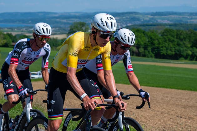 Tour de Romandie 2026 : 79th edition of the Tour de Romandie 2026 Orbe - Step 3 01.05.2026, Orbe, Between Villars-sous-Champvent and Baulmes, Tour de Romandie 2026: 79th edition of the Tour de Romandie 2026 - Orbe - Step 3. Tadej Pogacar (SLO, UAE TEAM EMIRATES XRG) during the Tour de Romandie 2026 79th edition of the Tour de Romandie 2026 Orbe - Step 3 on Friday 01.05.2026 at the Between Villars-sous-Champvent and Baulmes in Orbe, Switzerland. Orbe Between Villars-sous-Champvent a Vaud Switzerland Copyright: xMediafabxPhotographyxFabricexDexGasperisx MEDIAFAB-CYCLISME-TDR-ORBE-01.05.2026-CYC_7426