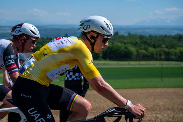 Tour de Romandie 2026 : 79th edition of the Tour de Romandie 2026 Orbe - Step 3 01.05.2026, Orbe, Between Villars-sous-Champvent and Baulmes, Tour de Romandie 2026: 79th edition of the Tour de Romandie 2026 - Orbe - Step 3. Tadej Pogacar (SLO, UAE TEAM EMIRATES XRG) during the Tour de Romandie 2026 79th edition of the Tour de Romandie 2026 Orbe - Step 3 on Friday 01.05.2026 at the Between Villars-sous-Champvent and Baulmes in Orbe, Switzerland. Orbe Between Villars-sous-Champvent a Vaud Switzerland Copyright: xMediafabxPhotographyxFabricexDexGasperisx MEDIAFAB-CYCLISME-TDR-ORBE-01.05.2026-CYC_7440