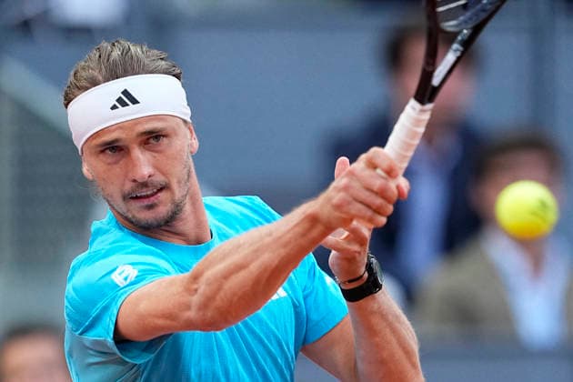 May 1, 2026, Madrid, Madrid, Spain: Alexander Zverev of Germany plays against Alexander Blockx of Belgium during the Mutua Madrid Open 2026 at La Caja Magica on May 01, 2026 in Madrid, Spain. Mutua Madrid Open 2026 - Day 12  - ZUMAa181 20260501_zaa_a181_318 Copyright: xOscarxJ.xBarrosox